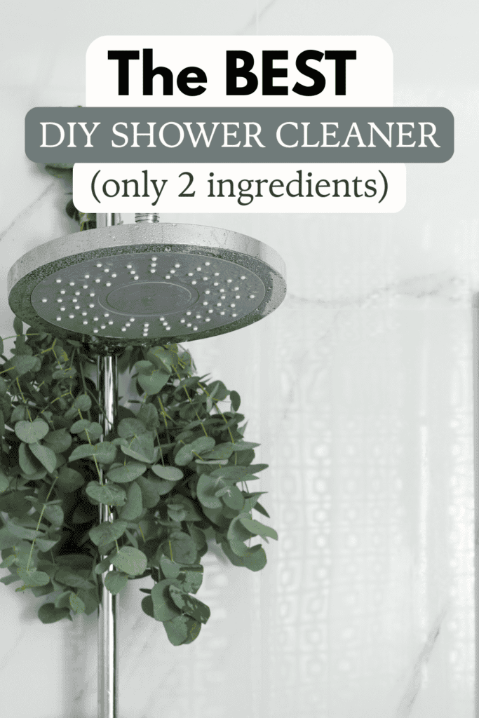 glass shower door sparkling after using a diy shower cleaner spray