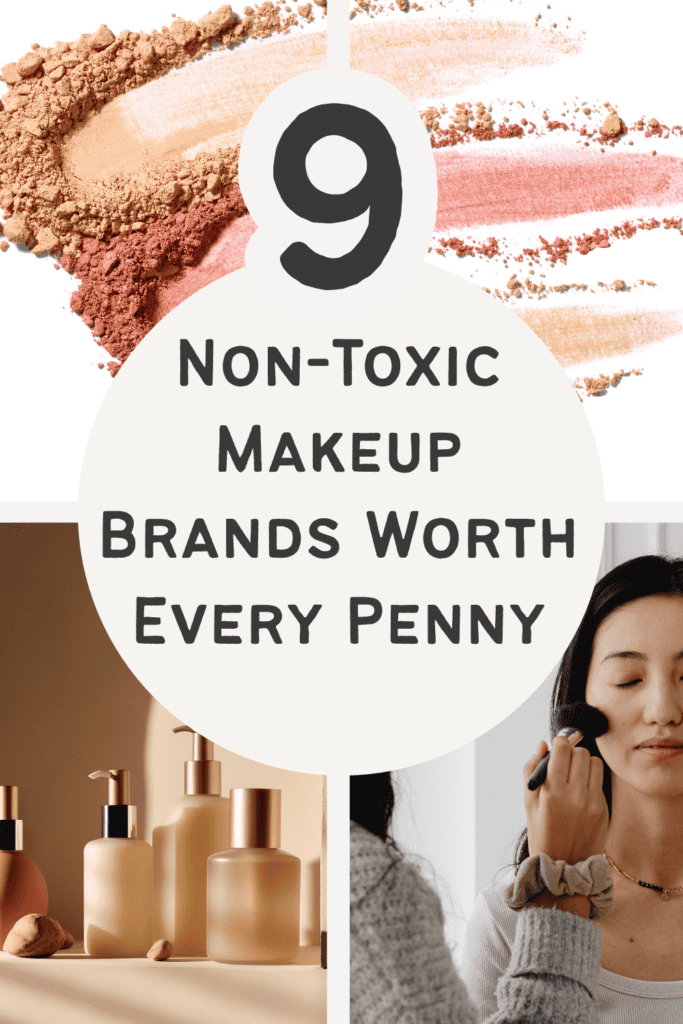 woman holding a clean product from one of the best non toxic makeup brands