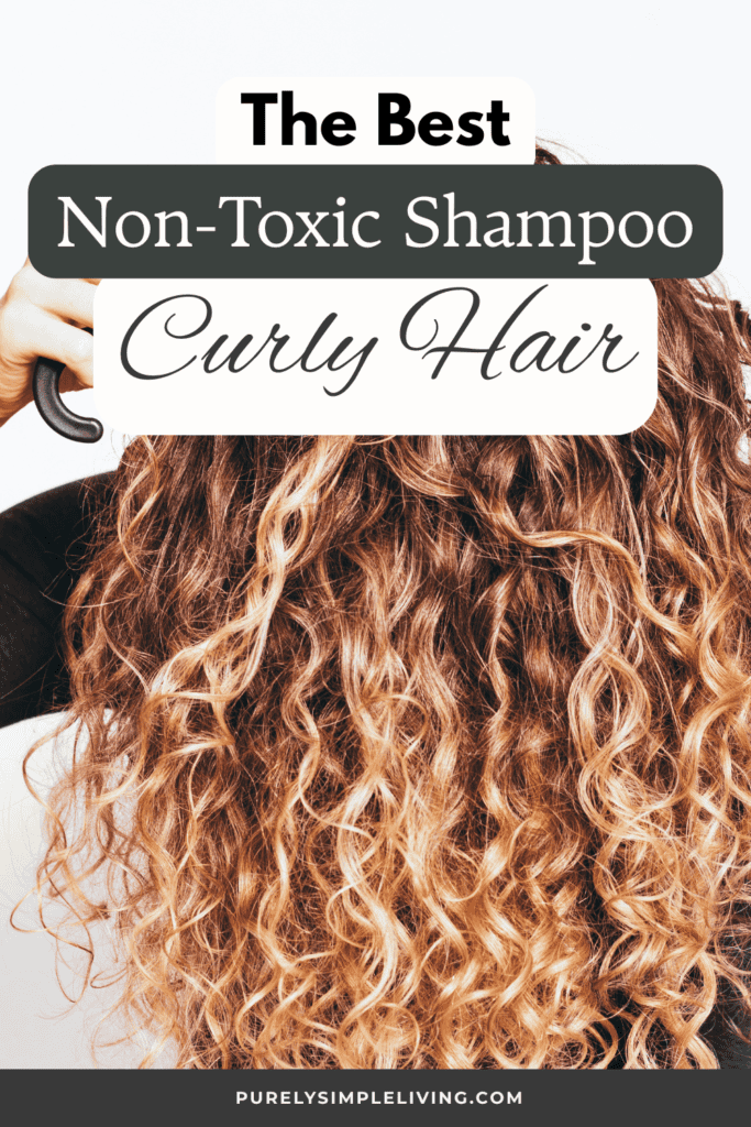 woman washing hair with non toxic shampoo and conditioner