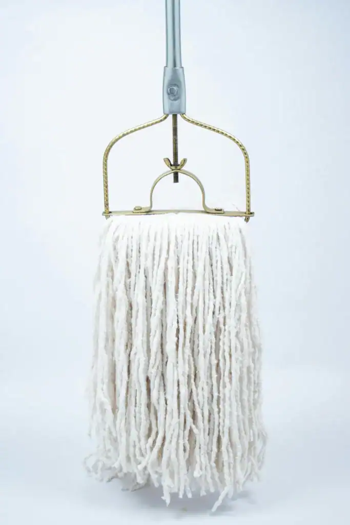 Traditional cotton string mop, best suited for tile floors but too wet for hardwood or laminate