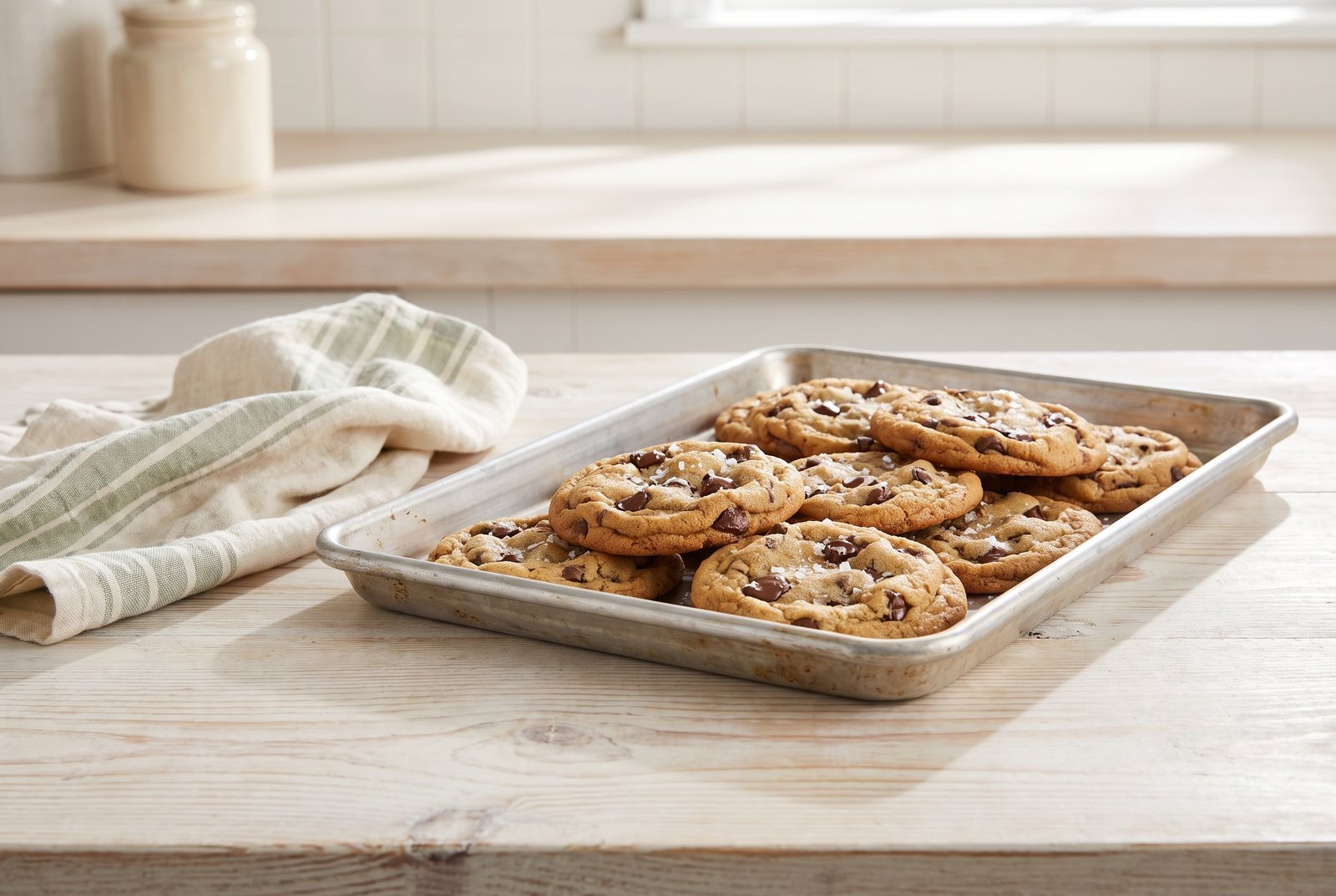 Best value non-toxic aluminum baking sheet with a batch of golden-brown cookies
